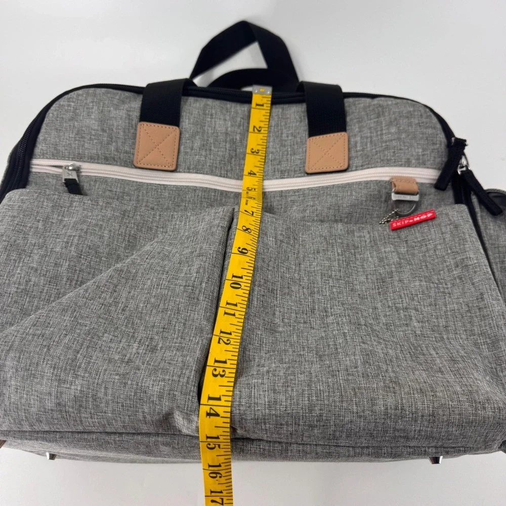 Skip Hop Duo Signature Diaper Bag Grey Heather Messenger Tote with Packing Cubes